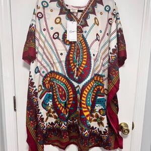 Exist Relaxed Graphic KaftanWhite Red